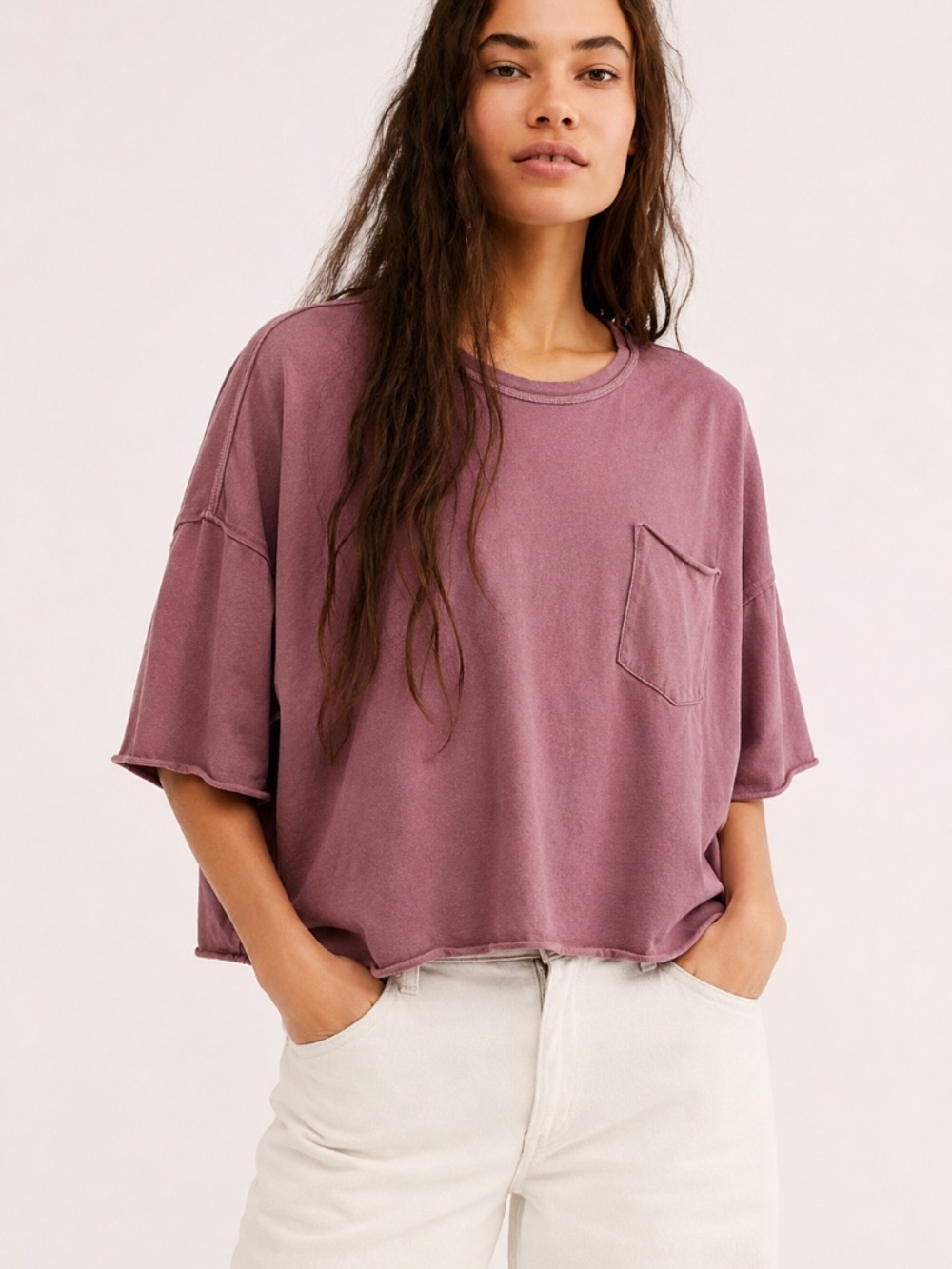 Free People We The Free Honey Tee Mauve Pink Medium